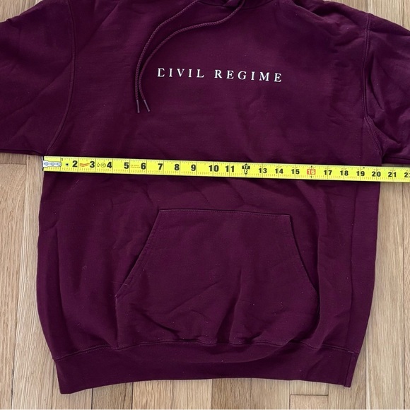 Civil Regime Hoodie Champion Floral Burgundy Maroon Roses Mens Medium Sweatshirt - Picture 7 of 9